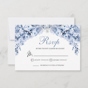Tarjeta de gabinete Dusty Blue Floral RSVP