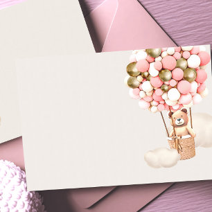 Tarjeta de gabinete en blanco para globos de oso d