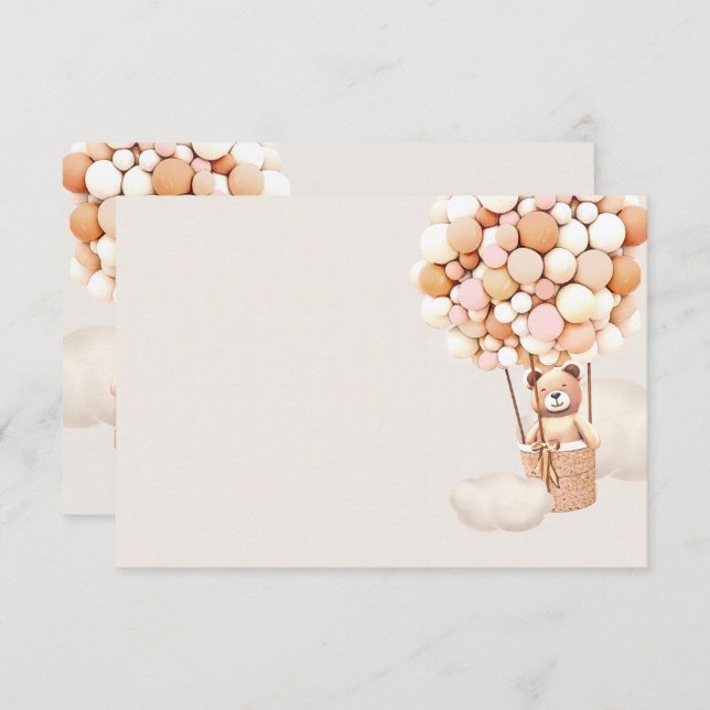 Tarjeta de gabinete en blanco para globos de oso r (Anverso / Reverso)