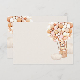 Tarjeta de gabinete en blanco para globos de oso r