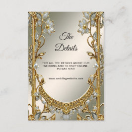 Tarjeta de gabinete Gold Ornate White Floral