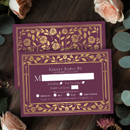 Tarjeta de gabinete Mauve Medieval Sword Wedding R