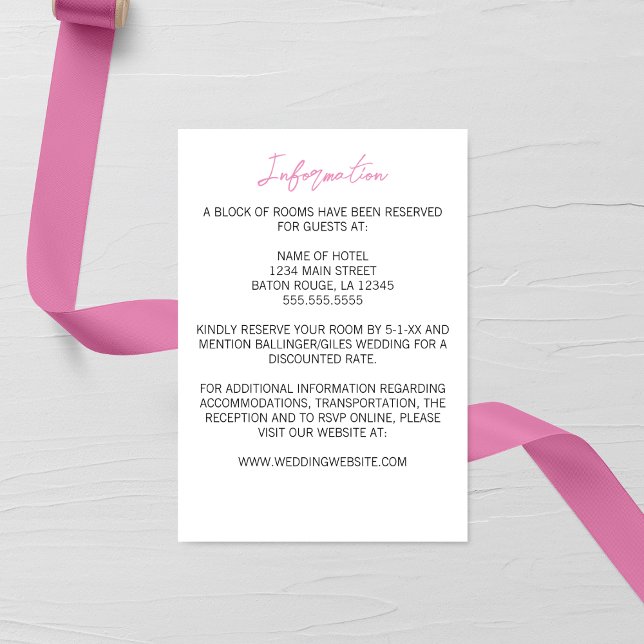 Tarjeta de gabinete minimalista para Boda de Gladi (Subido por el creador)