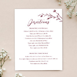 Tarjeta de gabinete para Boda de flores silvestres