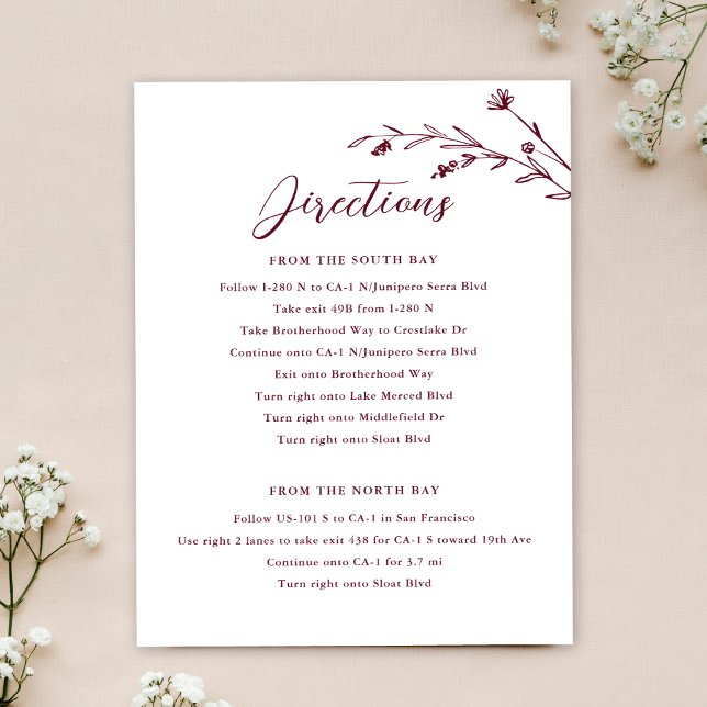 Tarjeta de gabinete para Boda de flores silvestres (Subido por el creador)