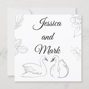 Tarjeta de gabinete para Boda de temas de Swan