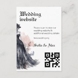 Tarjeta de gabinete para boda de vestimenta gótica