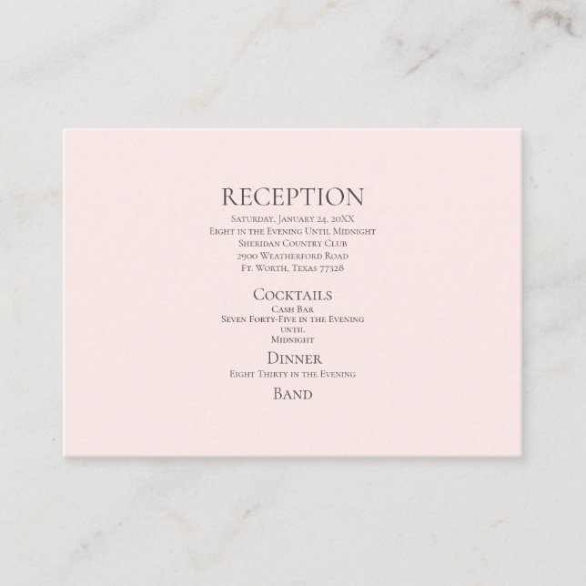 Tarjeta de gabinete para Bodas de la barra de caja (Anverso)
