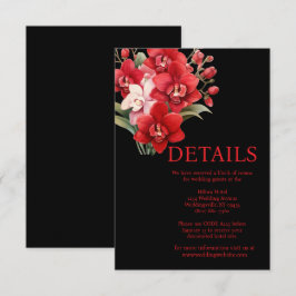 Tarjeta de gabinete para Bodas de orquídeas rojas