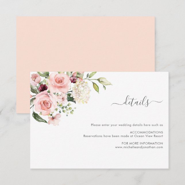 Tarjeta de gabinete para Bodas de rosas romanas (Anverso / Reverso)