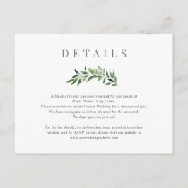 Tarjeta de gabinete para Bodas de verde romántico