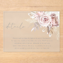 Tarjeta de gabinete para Bodas florales de Rubor