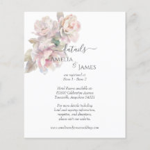 Tarjeta de gabinete para Bodas florales románticos