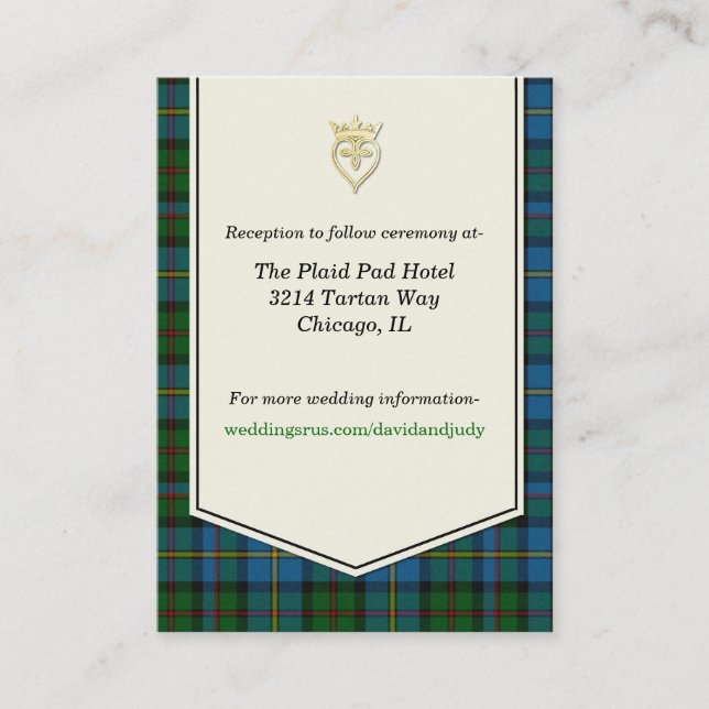 Tarjeta de gabinete para Bodas MacLeod Plaid (Anverso)
