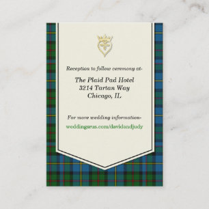 Tarjeta de gabinete para Bodas MacLeod Plaid