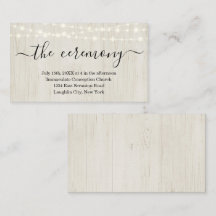 Tarjeta de gabinete para ceremonias de boda - Simp