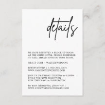 Tarjeta de gabinete para detalles de Bodas en blan