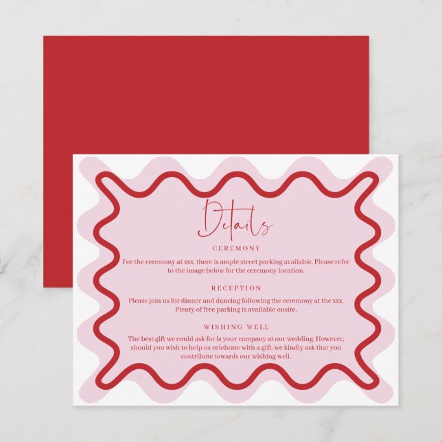 Tarjeta de gabinete para detalles de borde rosa de (Anverso / Reverso)