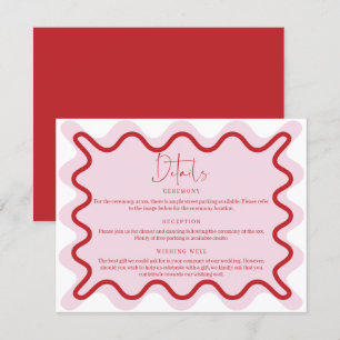 Tarjeta de gabinete para detalles de borde rosa de
