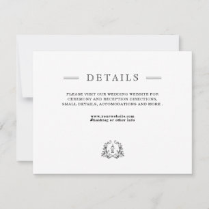 Tarjeta de gabinete para detalles del Boda blanco 