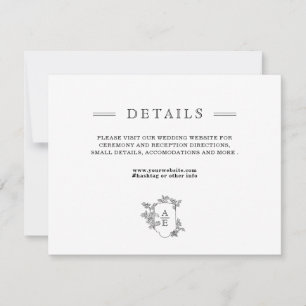 Tarjeta de gabinete para detalles del Boda blanco 