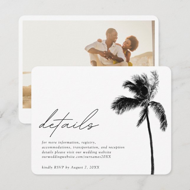 Tarjeta de gabinete para detalles del Boda de árbo (Anverso / Reverso)