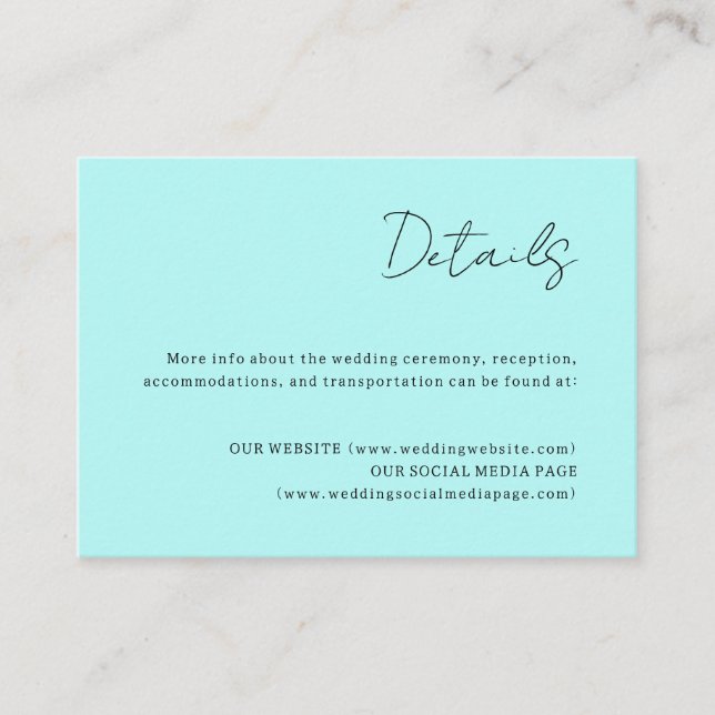 Tarjeta de gabinete para detalles del Boda de luce (Anverso)