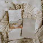 Tarjeta de gabinete para detalles del Boda de mont<br><div class="desc">Esta es una tarjeta de detalles de bodas de montaña que presenta una hermosa escena de la montaña de la cascada de agua y un elegante emparejamiento de fuentes. Edite todas las palabras y todos los colores excepto el color de la escena de la montaña acuarela. El color de la...</div>