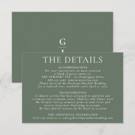 Tarjeta de gabinete para detalles del Boda de sabi