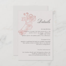 Tarjeta de gabinete para Rosa formal del Boda de o