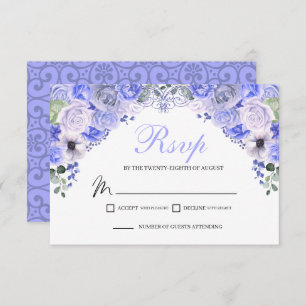 Tarjeta de gabinete Periwinkle Blue Floral RSVP