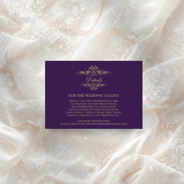 Tarjeta de gabinete Purple Golden Boda de lujo (Subido por el creador)