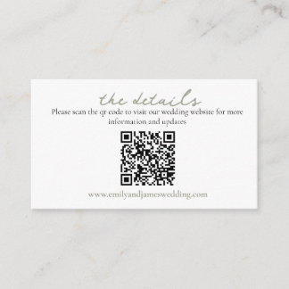 Tarjeta de gabinete QR para Boda de salvia Rosa si
