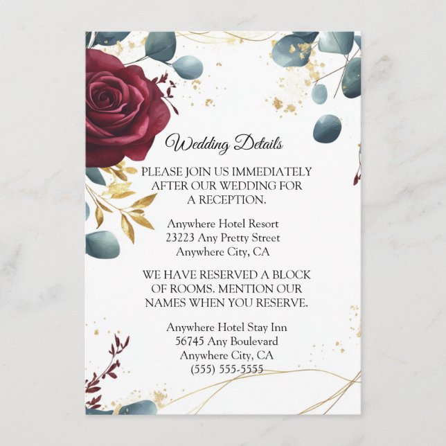 Tarjeta de gabinete Rosa primavera verano Boda de  (Anverso)