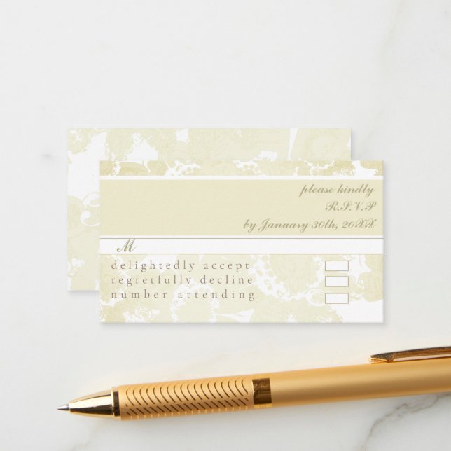 Tarjeta de gabinete RSVP(con blanco en las invitac (Anverso/Reverso In Situ)