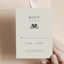 Tarjeta de gabinete RSVP de Art Deco Vintage