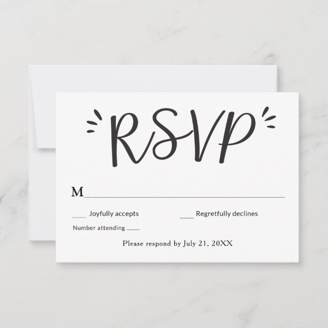 Tarjeta de gabinete RSVP de boda (Anverso)