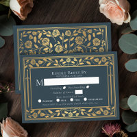 Tarjeta de gabinete RSVP de Boda de Espada Medieva