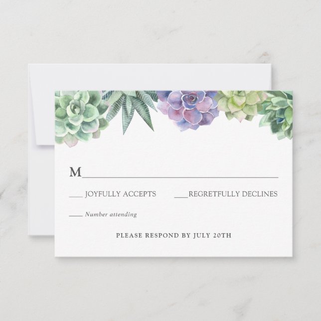 Tarjeta de gabinete RSVP de boda exitosa (Anverso)