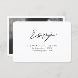 Tarjeta de gabinete RSVP de boda mínima clásica