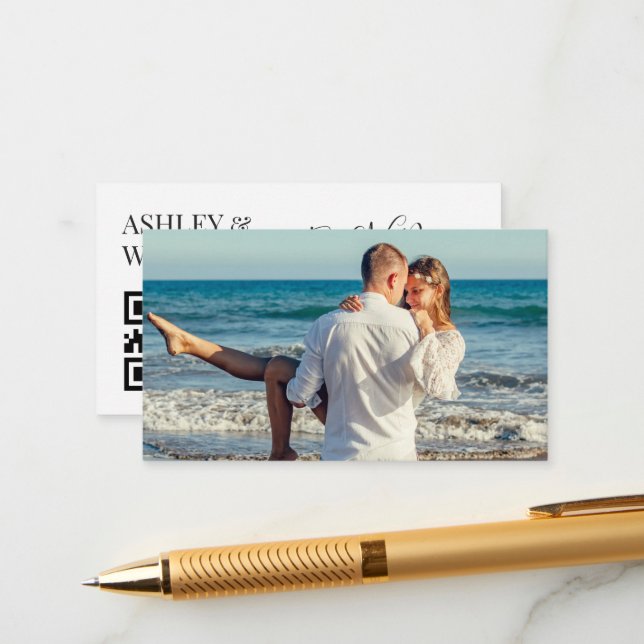 Tarjeta de gabinete RSVP de código QR de foto de p (Anverso/Reverso In Situ)