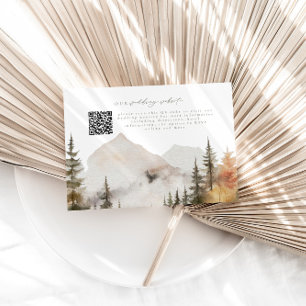 Tarjeta de gabinete RSVP de Forest Mountain Weddin