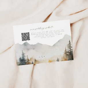 Tarjeta de gabinete RSVP de Forest Mountain Weddin