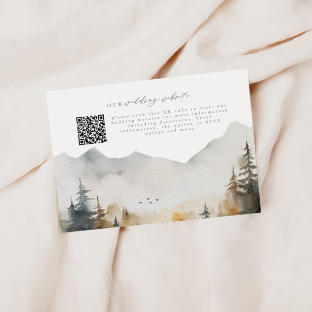 Tarjeta de gabinete RSVP de Forest Mountain Weddin (Subido por el creador)