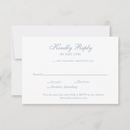 Tarjeta de gabinete RSVP Invitación a la boda azul