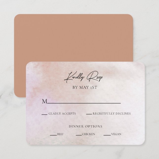 Tarjeta de gabinete RSVP Minimalista texturizada m (Anverso / Reverso)
