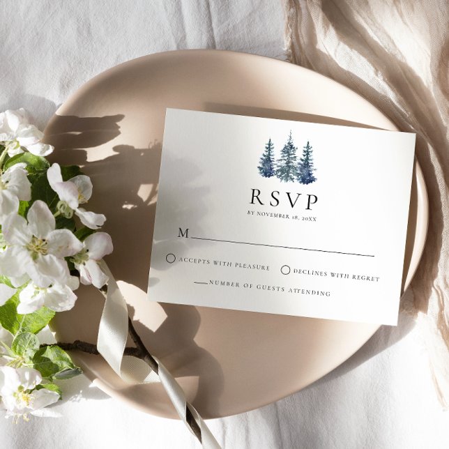 Tarjeta de gabinete RSVP para Boda de Invierno de  (Subido por el creador)