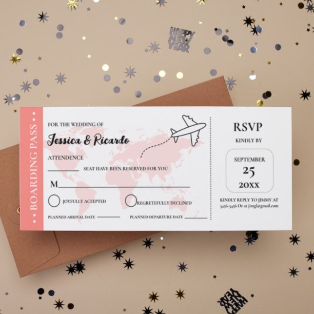 Tarjeta de gabinete RSVP para boda de pasaje de ab (Subido por el creador)