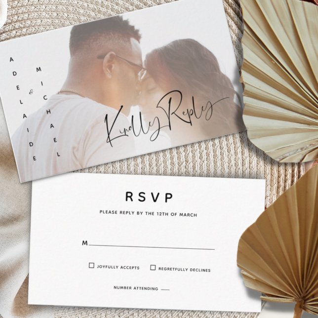 Tarjeta de gabinete RSVP para boda fotográfica sim (Subido por el creador)