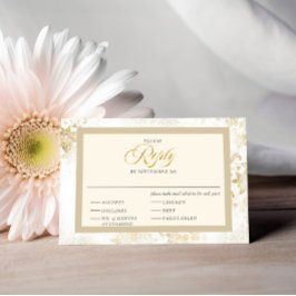 Tarjeta de gabinete RSVP para Personalizados flora